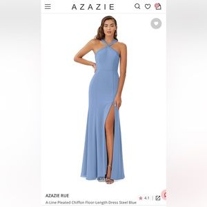 Azazie Rue dress in steel blue